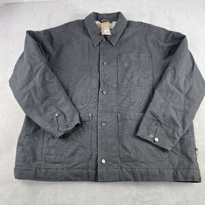 Eddie Bauer Workwear Sherpa Canvas Contractor Coat Work Jacket Gray Sz 2XL